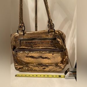 Cache metallic bronze purse